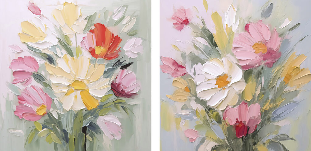 Flores soltas em pastel — design completo