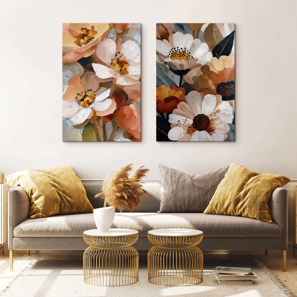 Flores de tons quentes — interior 2