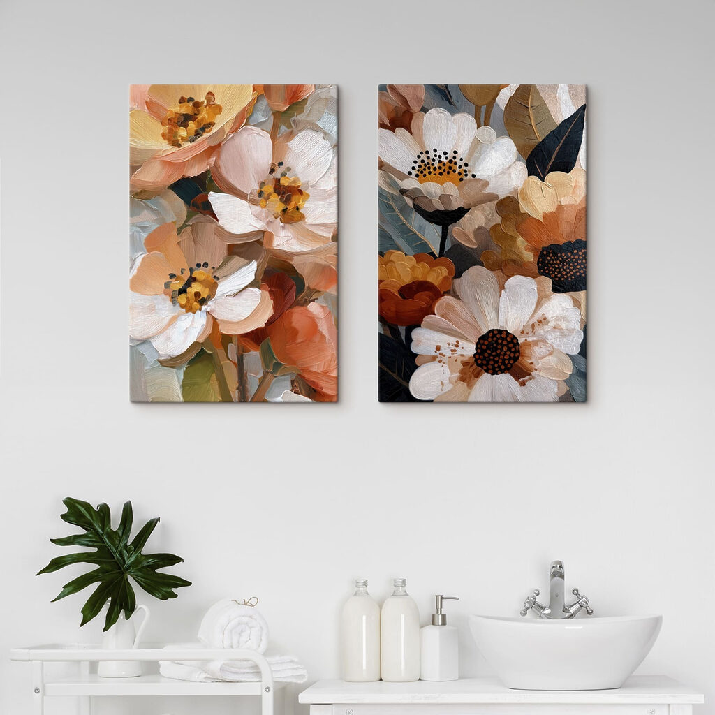 Flores de tons quentes — interior 1