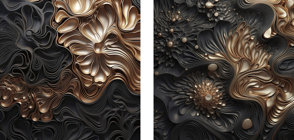 Motivos florais abstratos — design completo