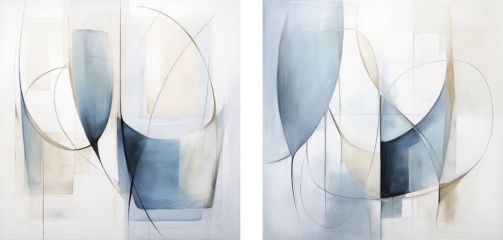 Camadas leves em azul — design completo