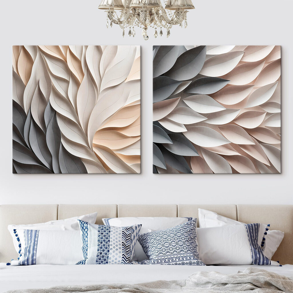 Folhas sobrepostas em relevo — interior 2