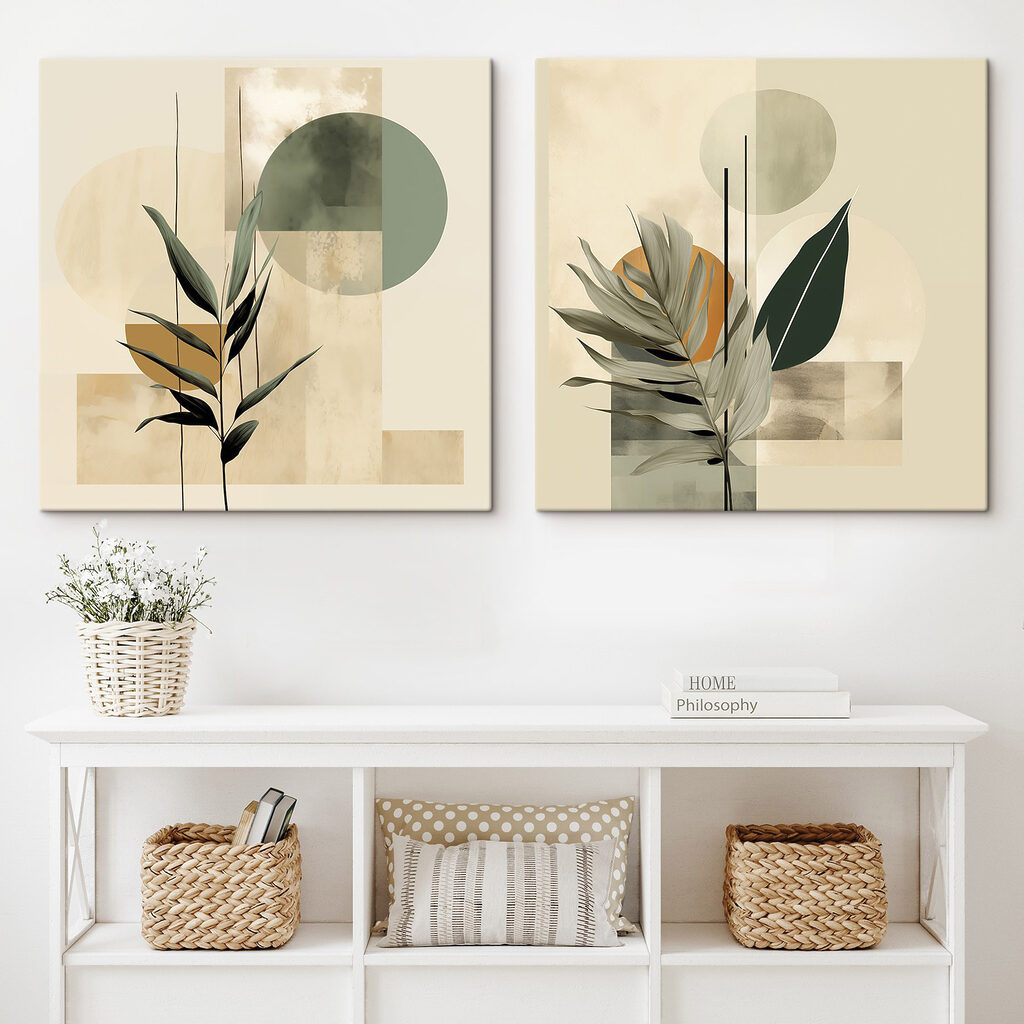 Folhas e formas geométricas — interior 1