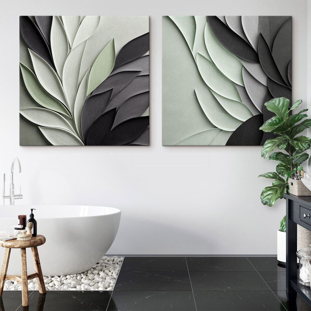 Folhas em forte contraste num interior