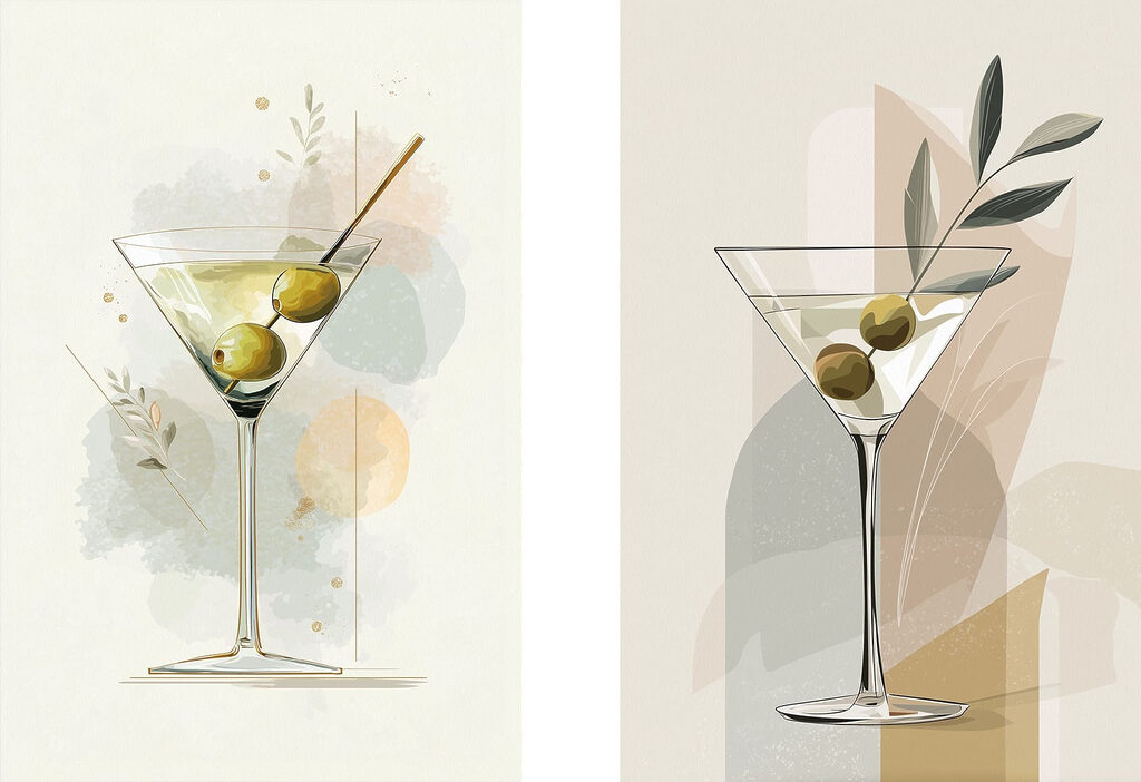 Martinis com azeitonas — design completo