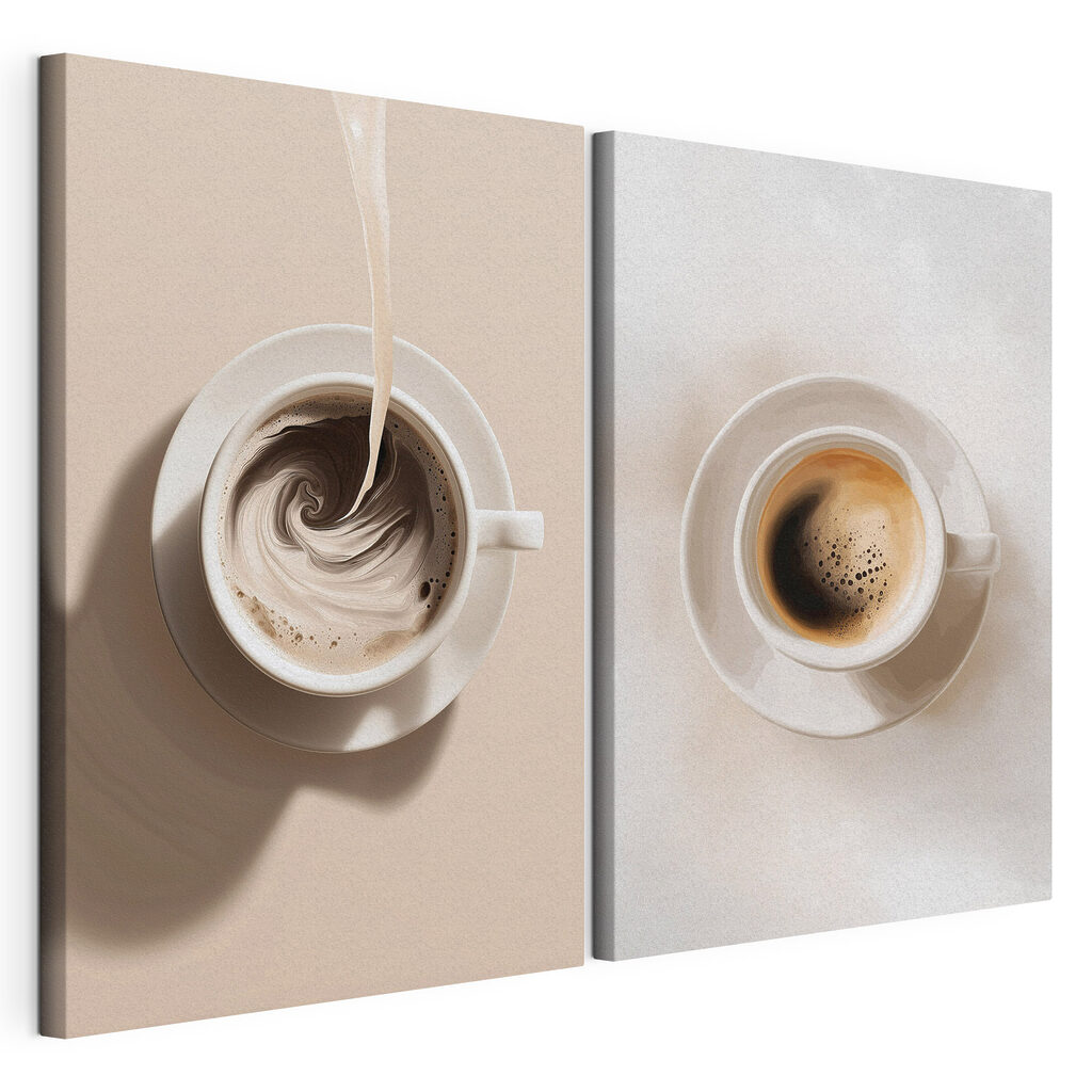 Redemoinhos de café, tela esticada e borda contínua
