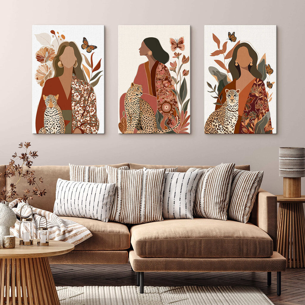 Mulher com guepardo — interior 1
