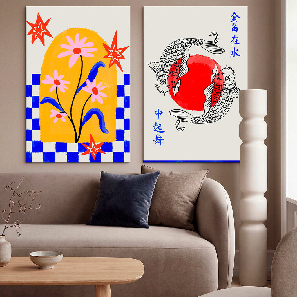 Flores e carpas koi — interior 3