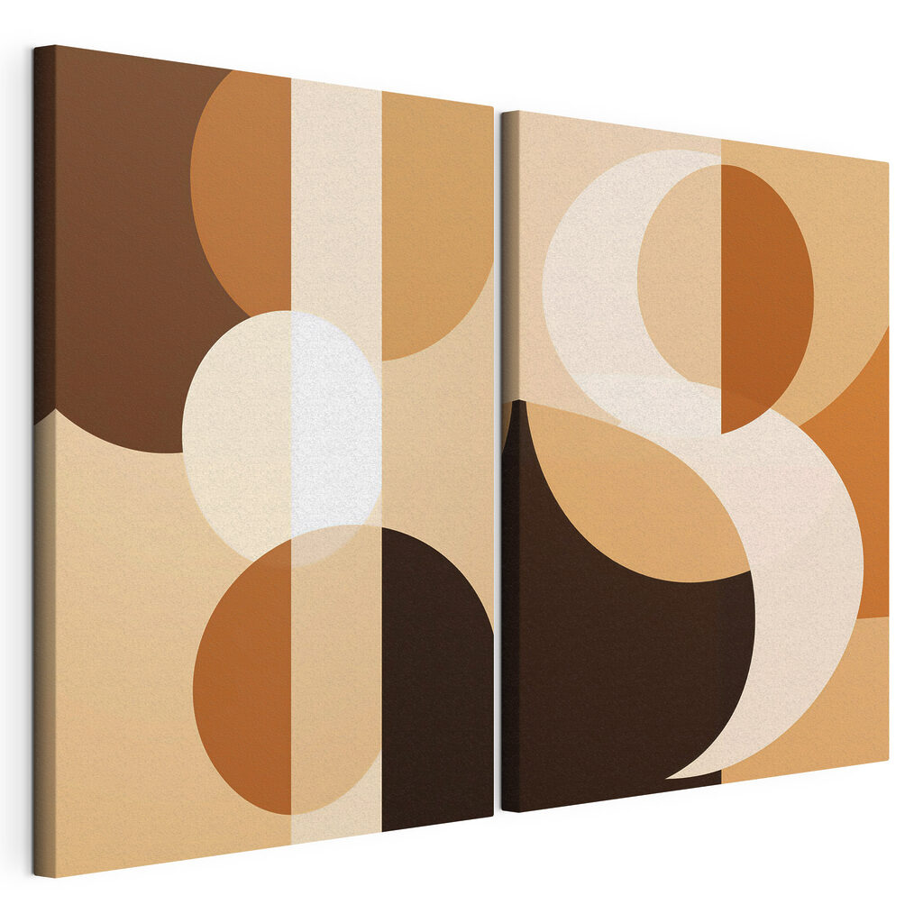 Formas abstratas quentes, tela esticada e borda contínua