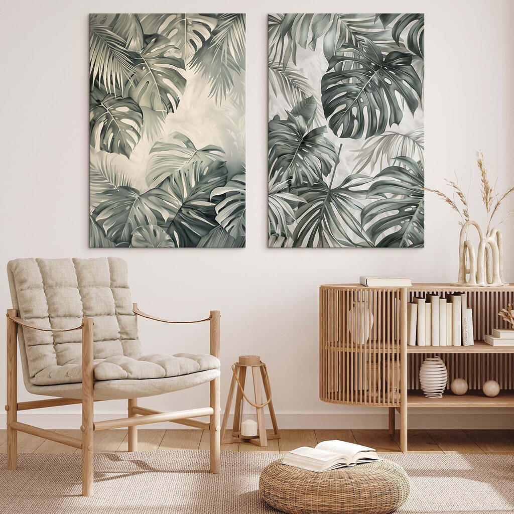Folhas tropicais a tinta — interior 1