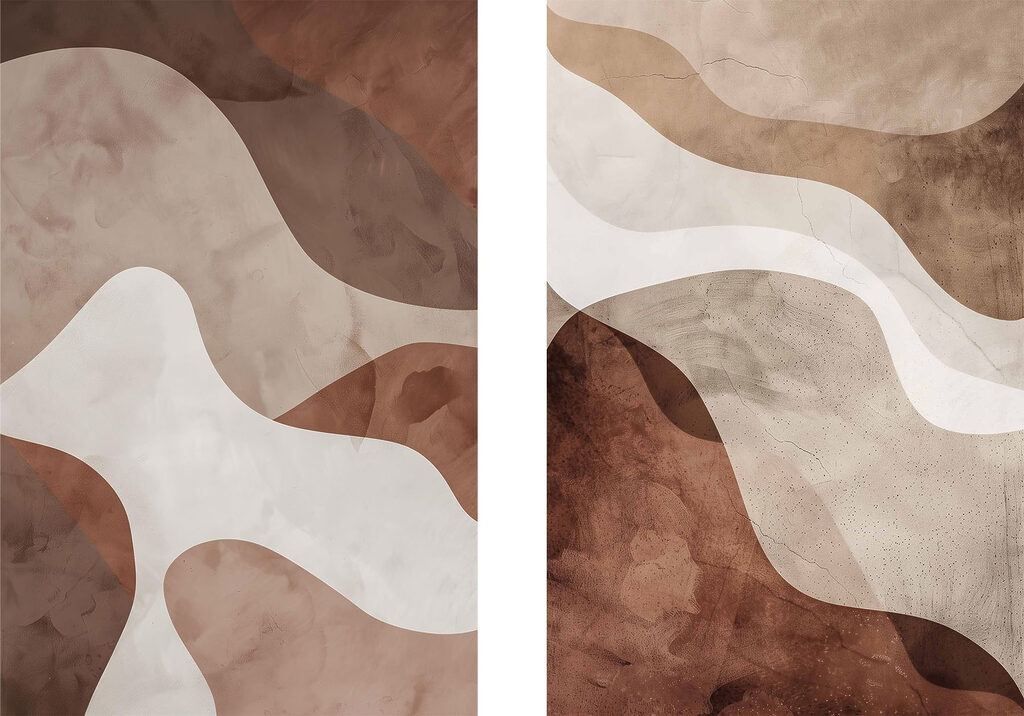 Ondas em tons terrosos — design completo
