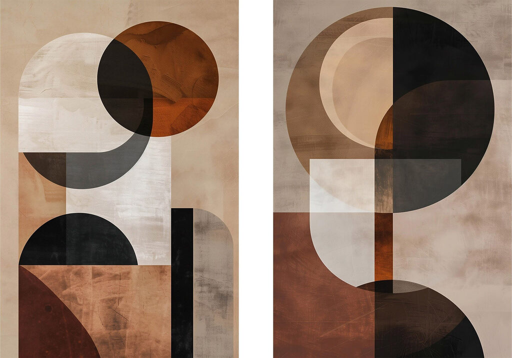 Círculos terrosos em equilíbrio — design completo