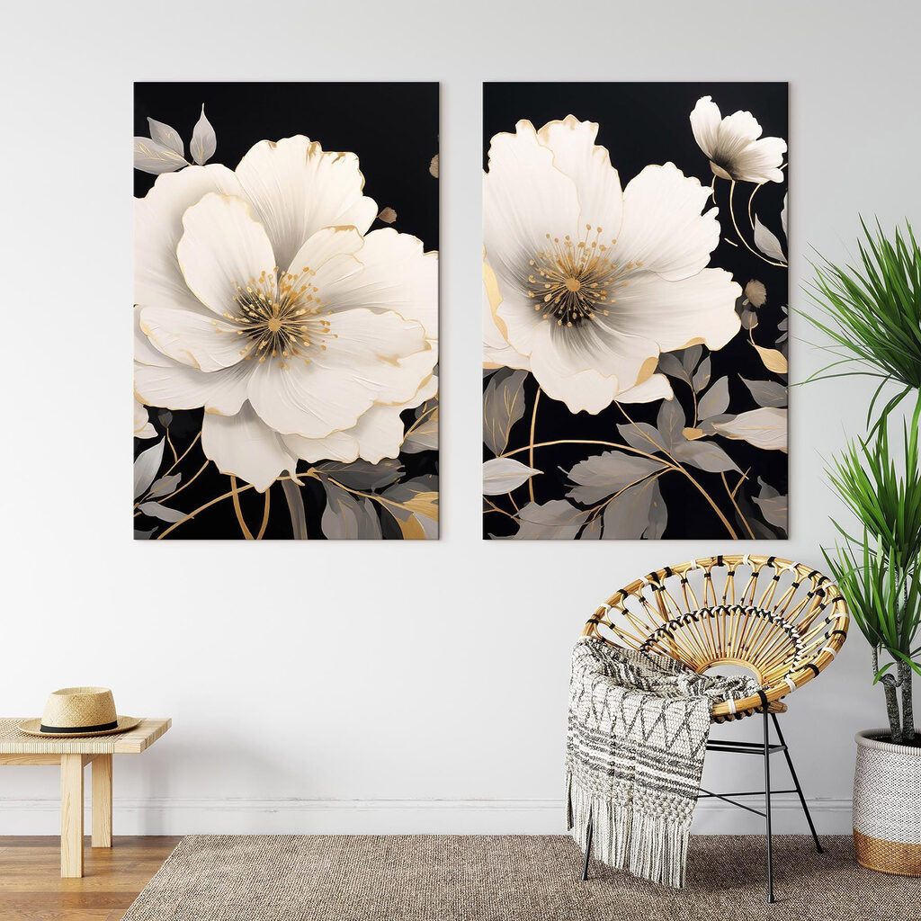 Flores brancas à noite — interior 1