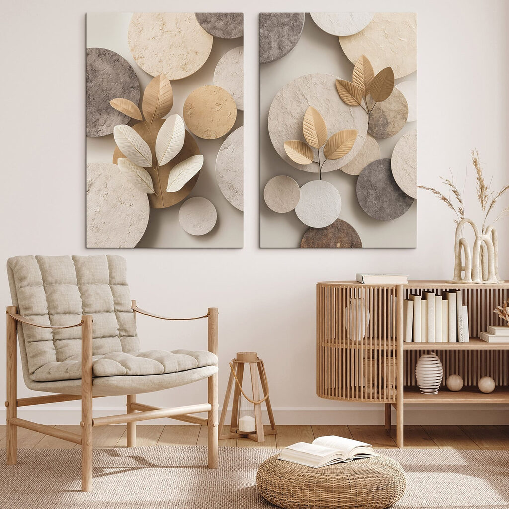 Folhas entre formas redondas — interior 2