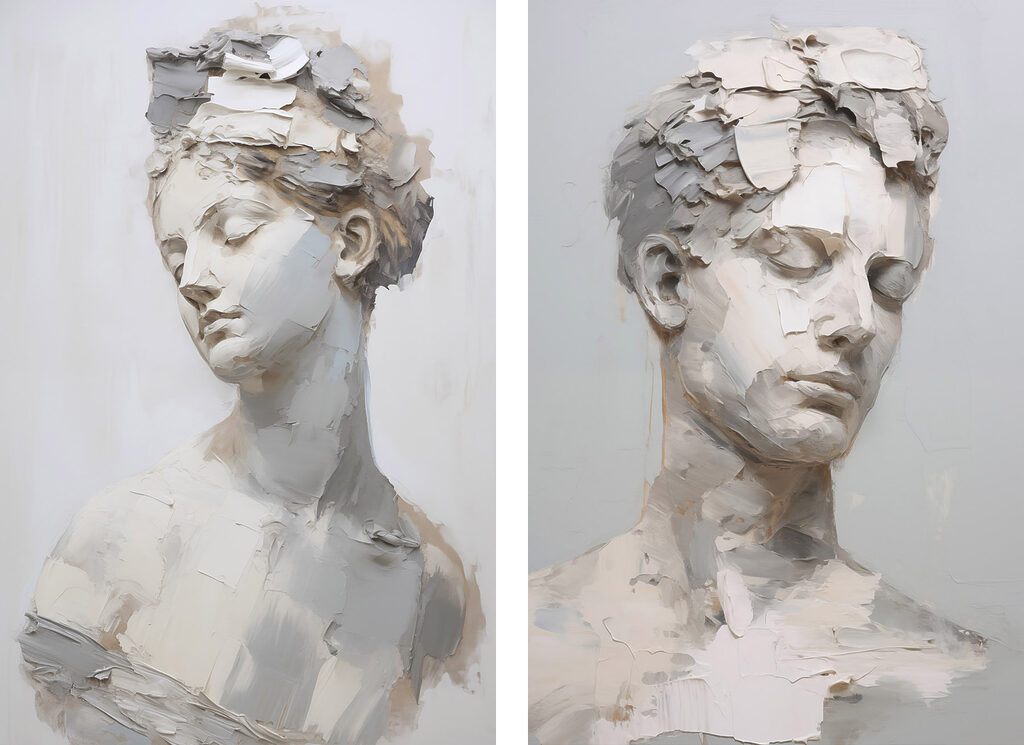 Rostos como escultura — design completo