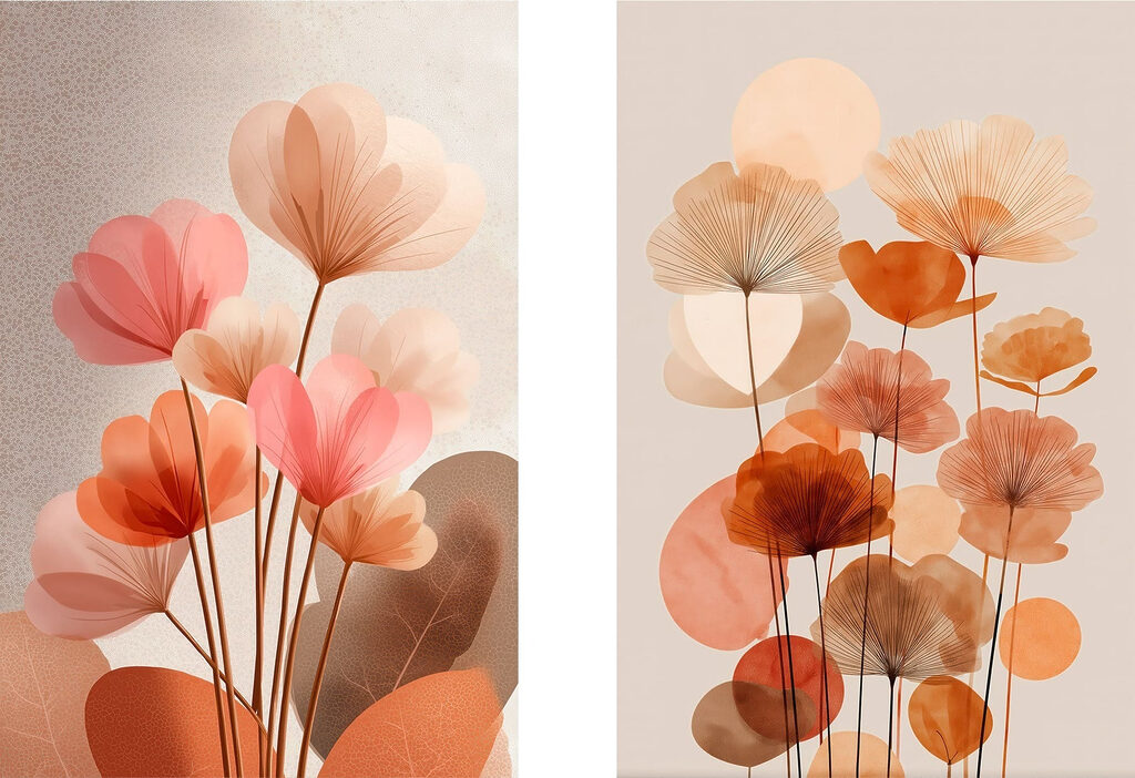 Flores em hastes altas — design completo