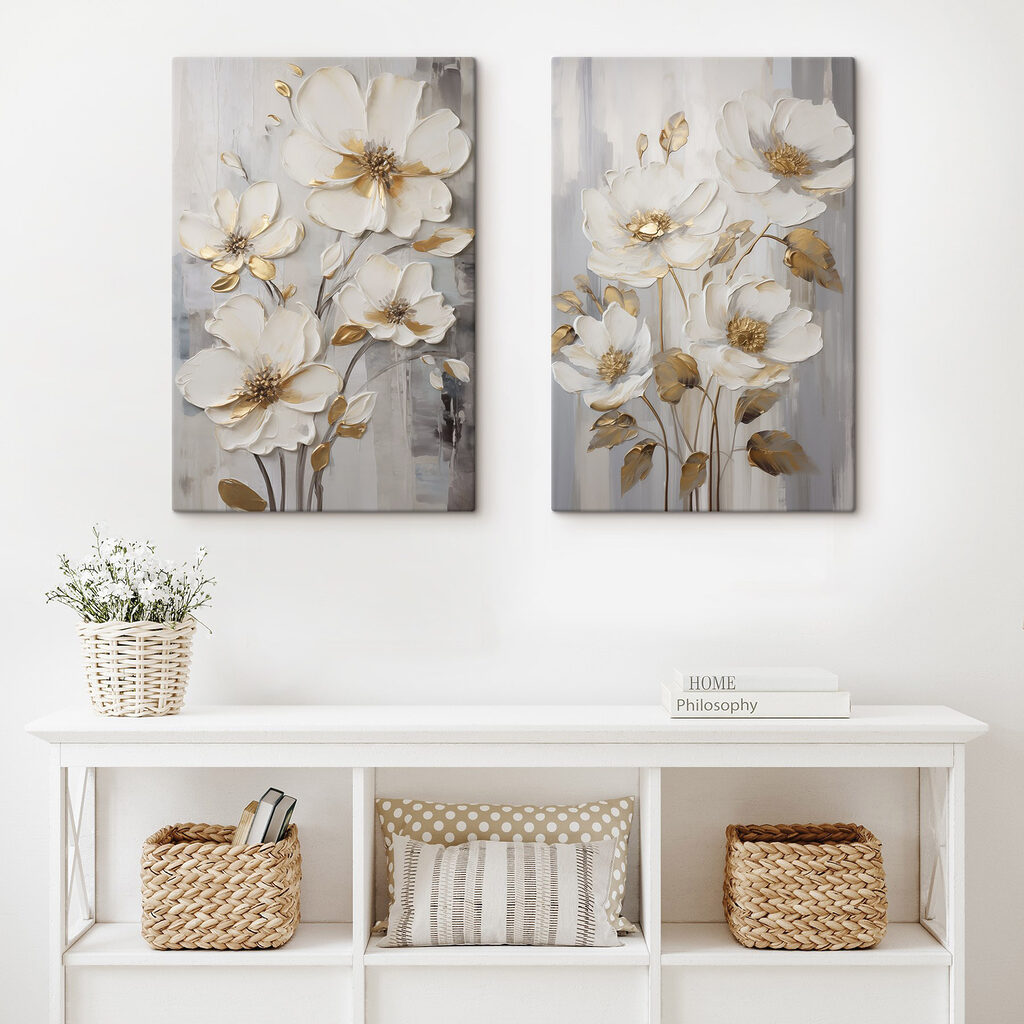 Flores brancas sobre cinzento — interior 2