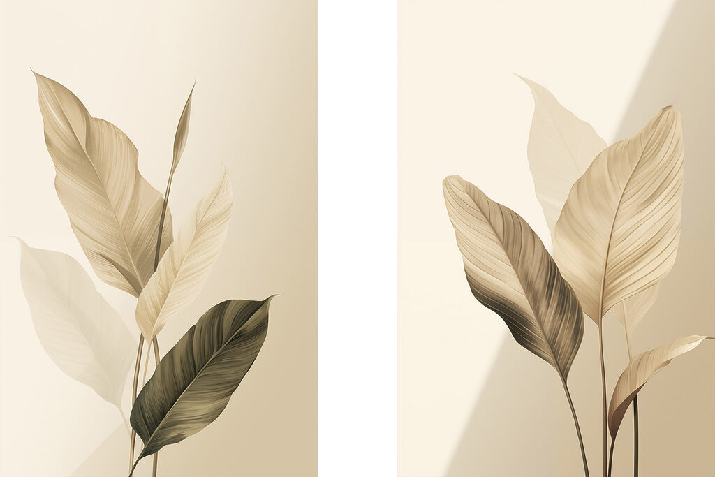 Folhas em hastes altas — design completo
