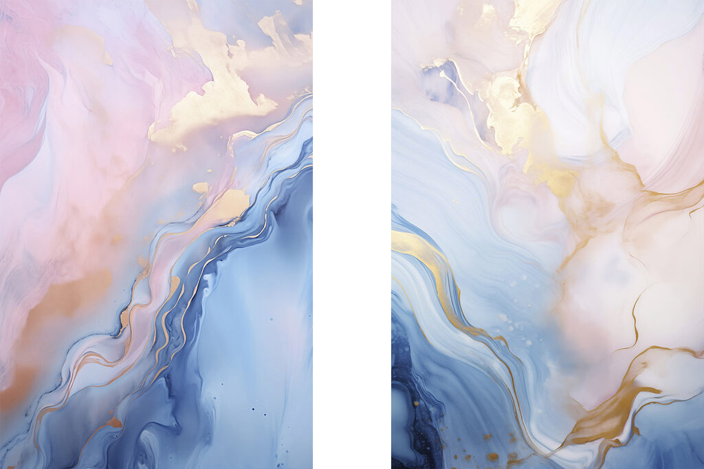 Correntes pastel douradas — design completo