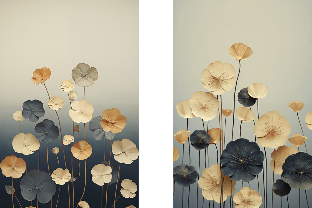 Flores em fios finos — design completo