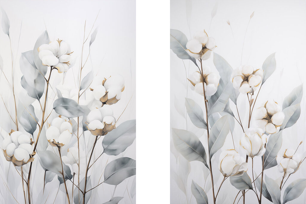 Flores brancas nos ramos — design completo