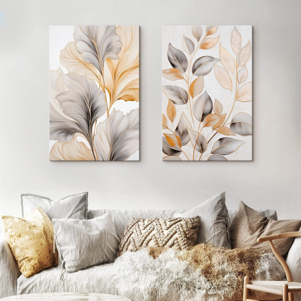 Folhas de nervuras prateadas — interior 1