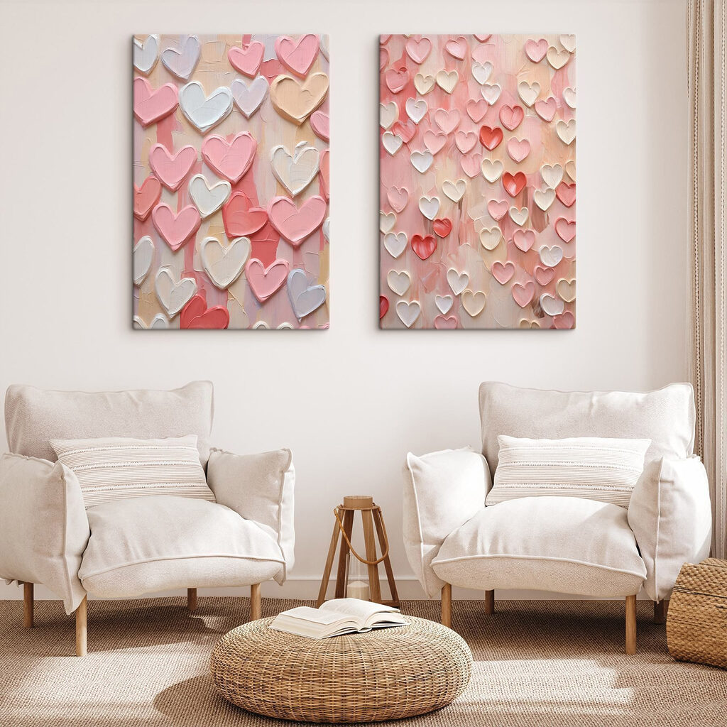 Corações rosa e brancos — interior 2