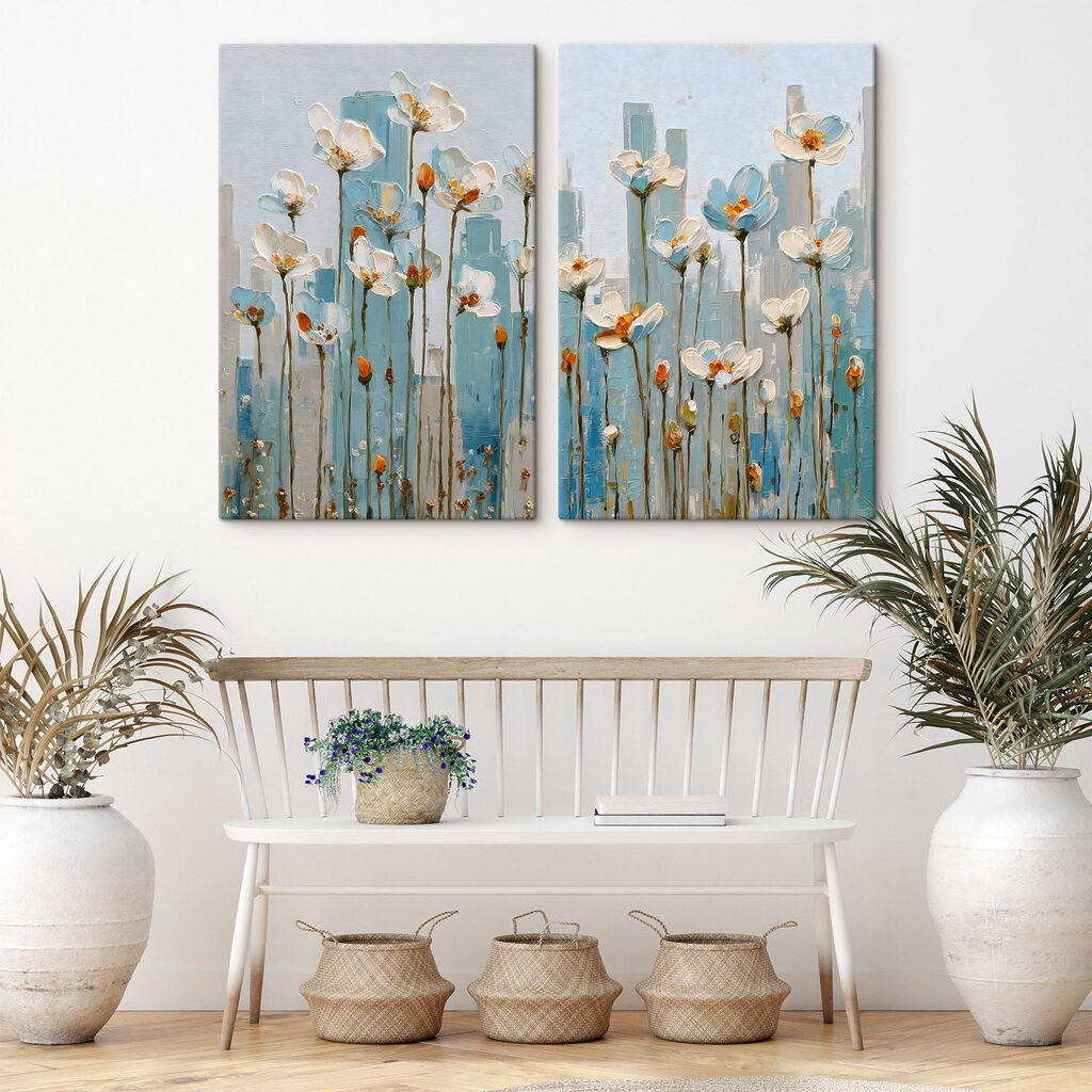 Flores diante de azul — interior 2