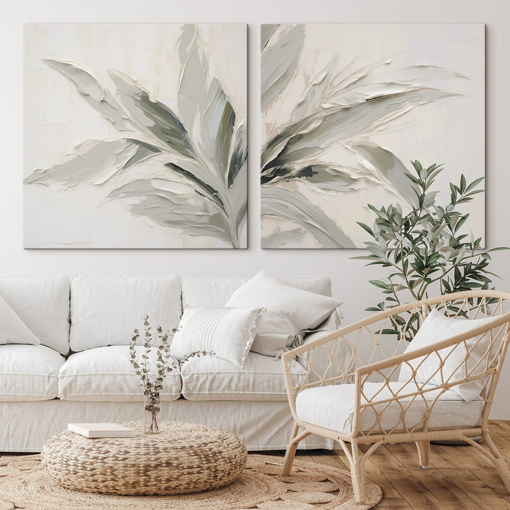 Folhas em pinceladas suaves — interior 2