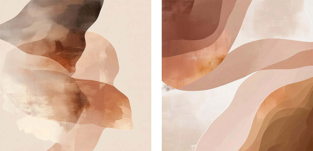 Formas abstratas quentes — design completo