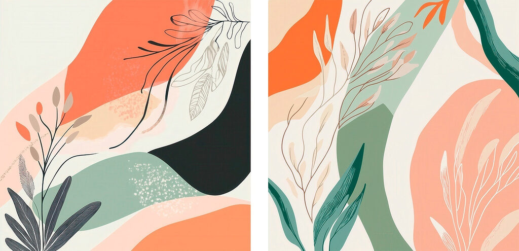 Folhas e formas brincalhonas — design completo