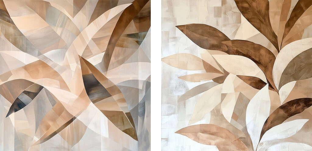 Folhas em camadas transparentes — design completo