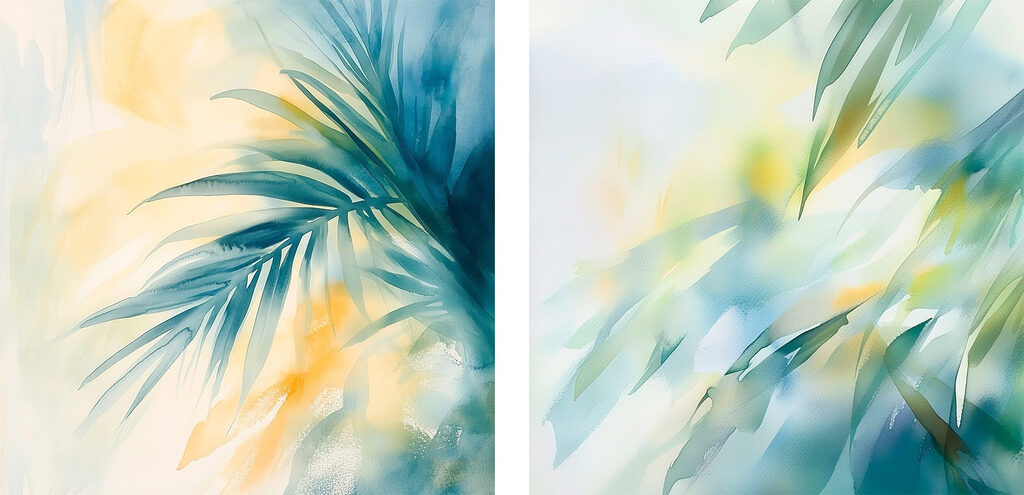 Sol entre folhas verdes — design completo