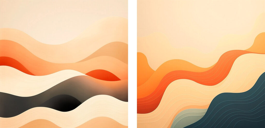 Ondas com brilho solar — design completo