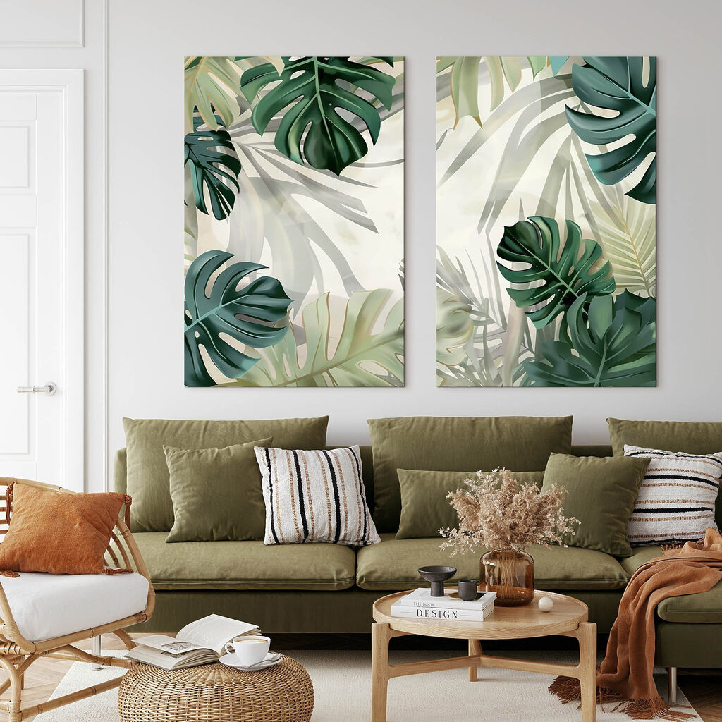 Verde tropical com sombras — interior 1