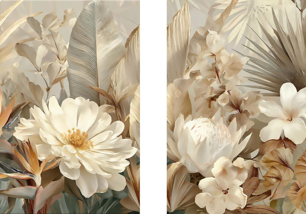 Flores em tons quentes — design completo