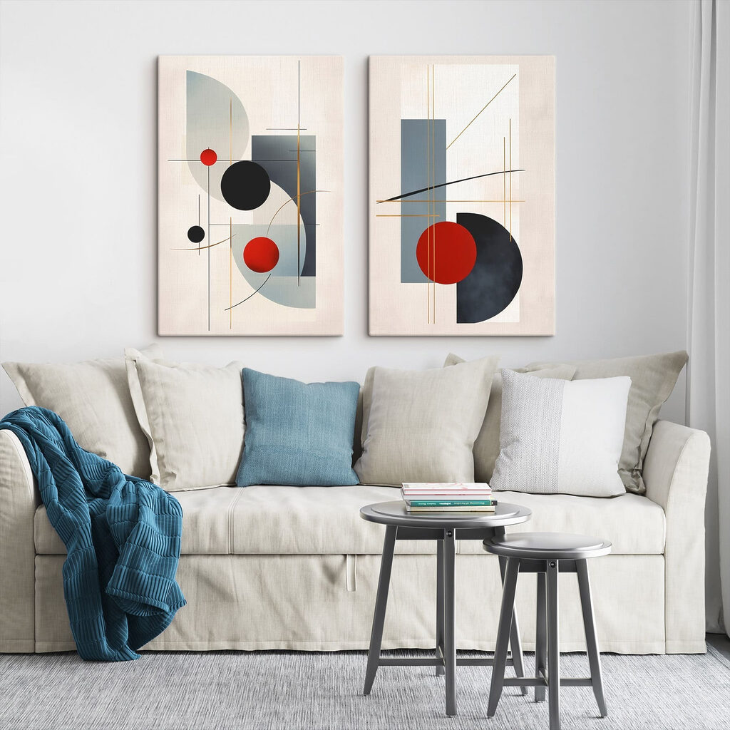 Pontos vermelhos sobre linhas — interior 1
