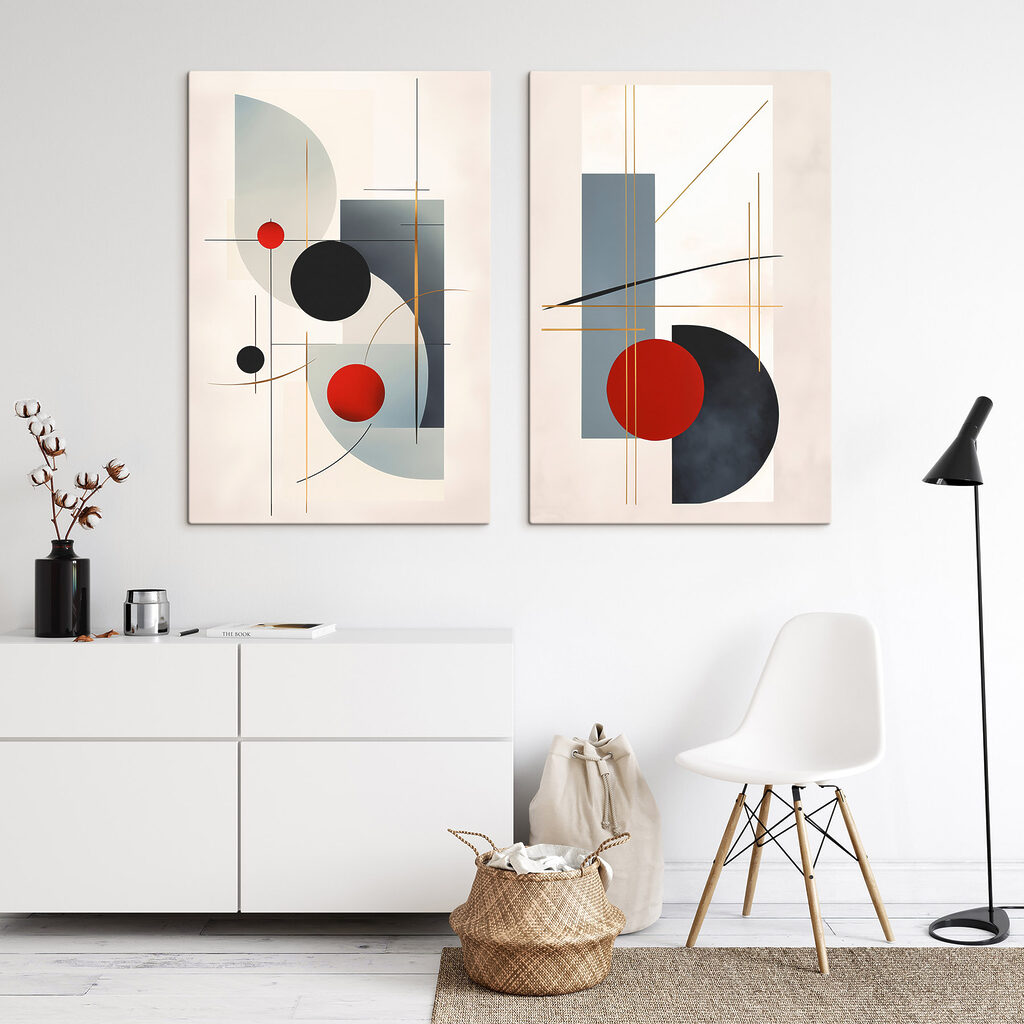 Pontos vermelhos sobre linhas — interior 2