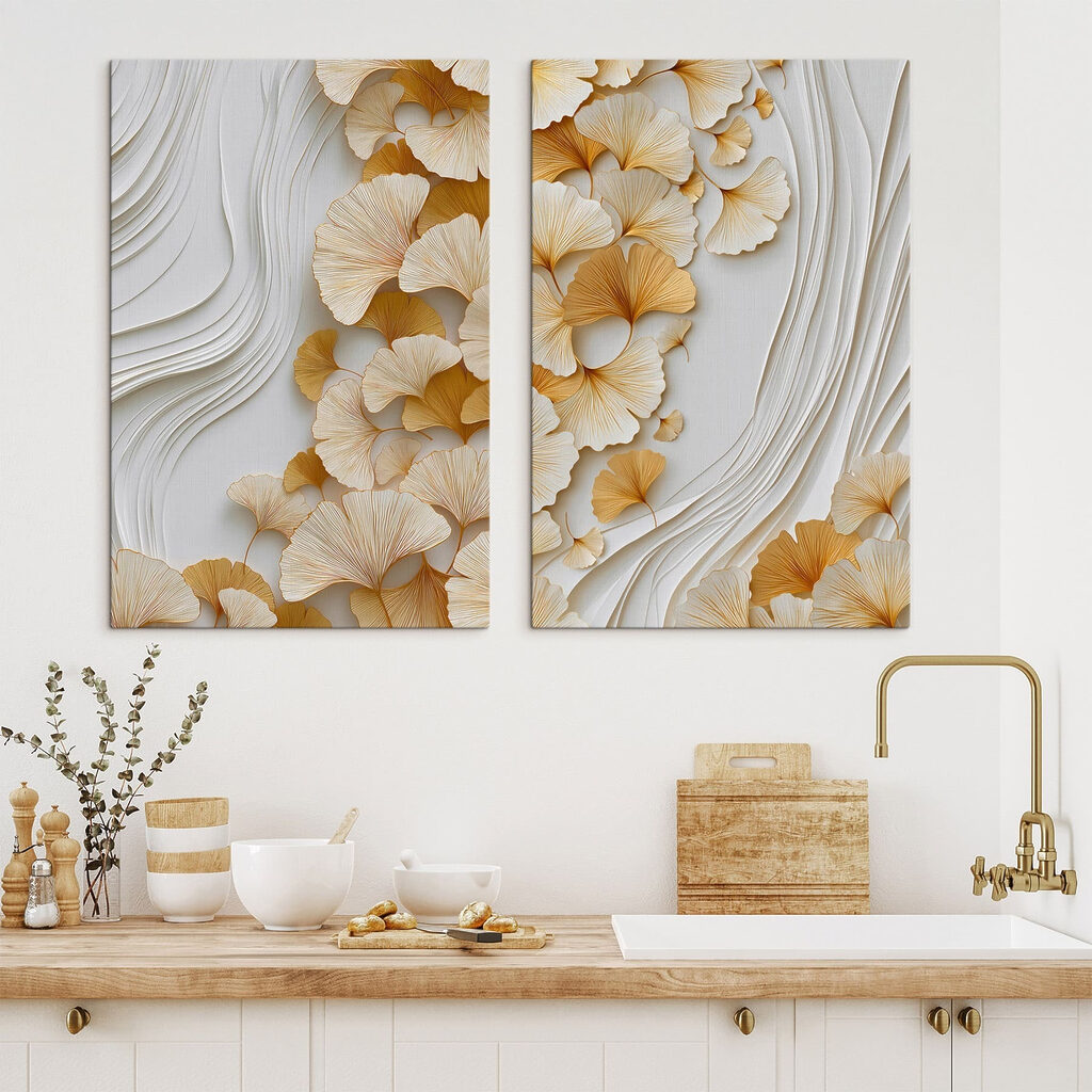 Folhas e linhas onduladas — interior 1