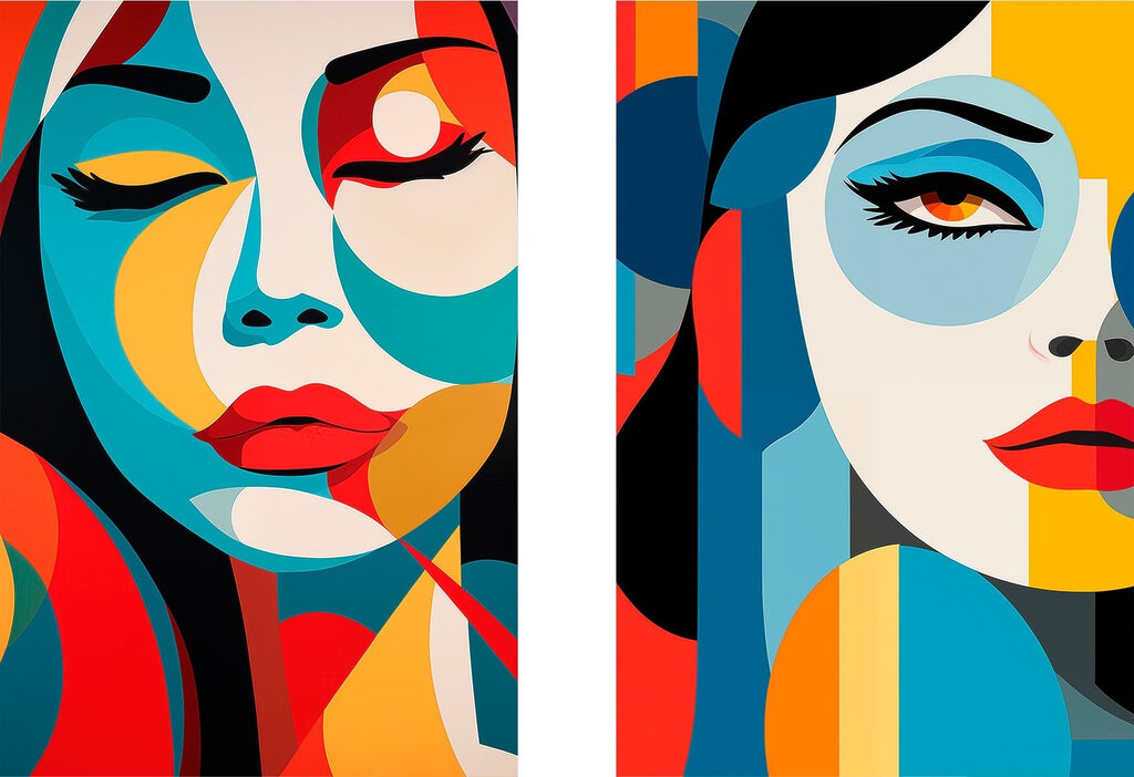 Colagem de rosto feminino — design completo