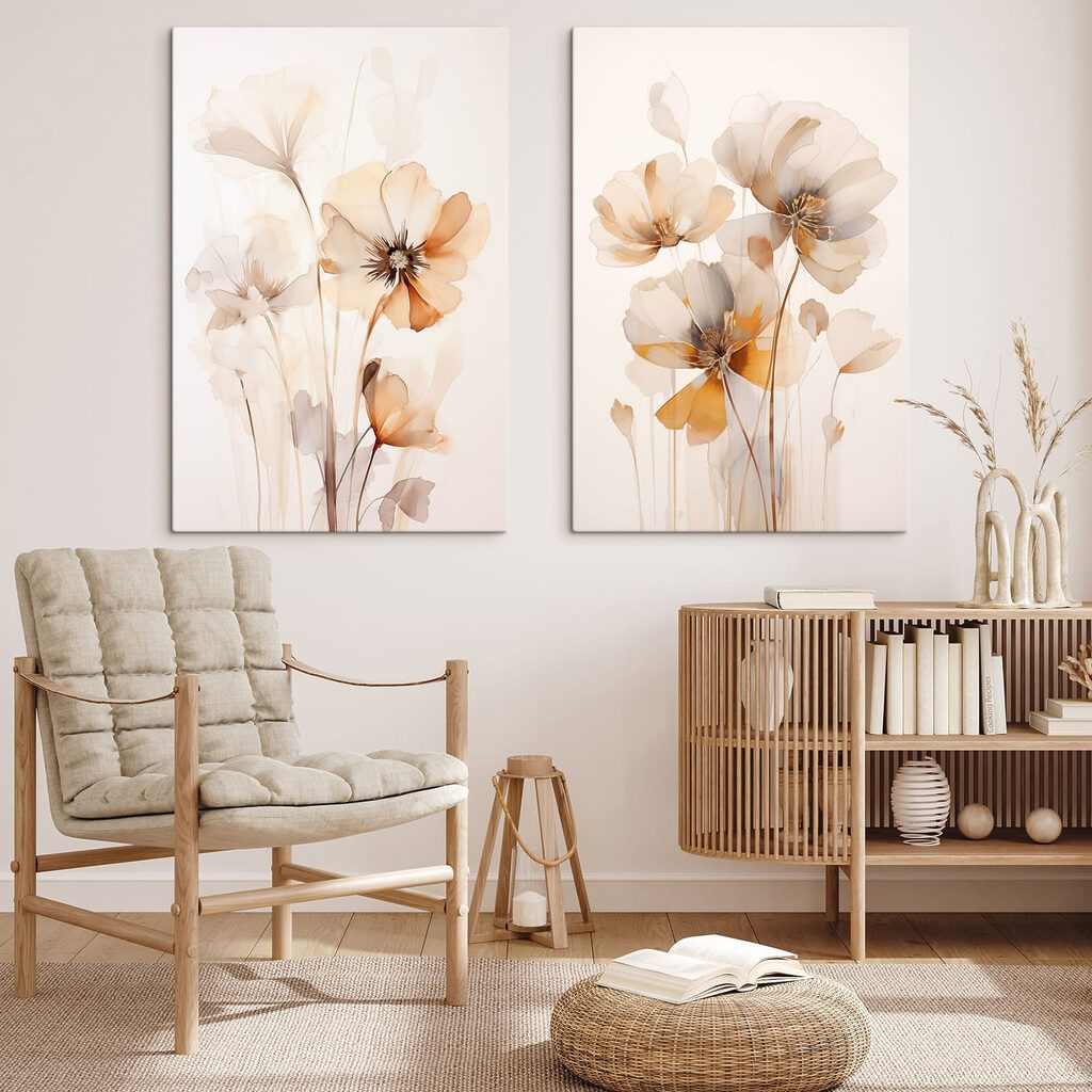 Flores com brilho laranja — interior 1