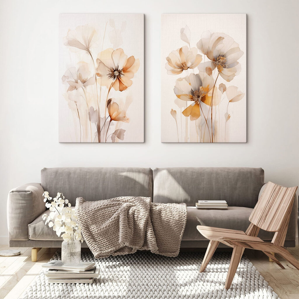 Flores com brilho laranja — interior 2