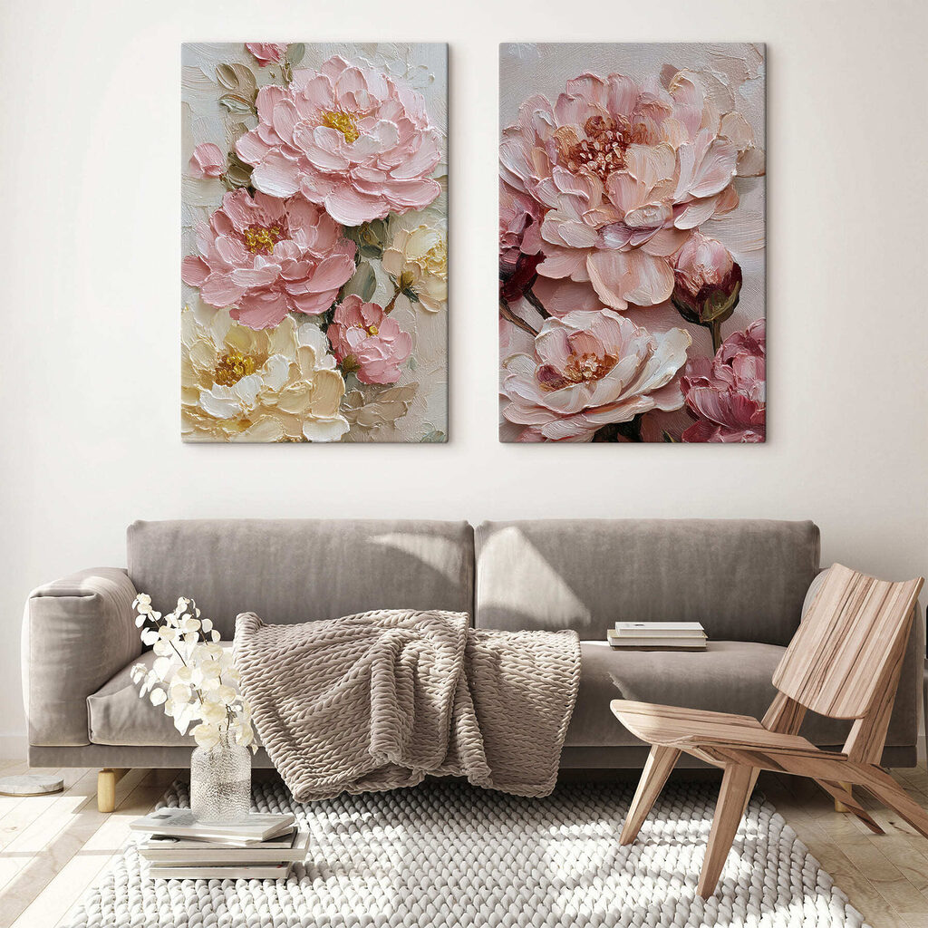 Flores rosa com dourado — interior 2