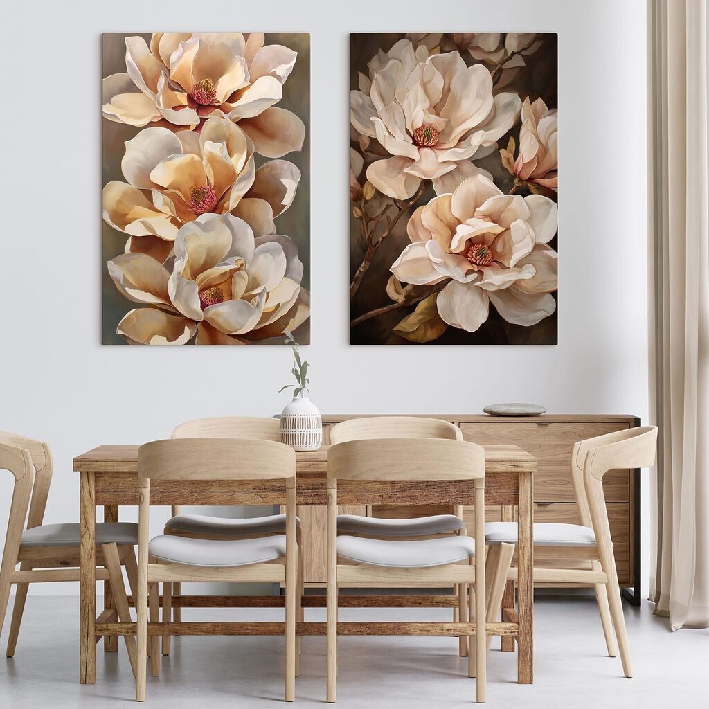 Flores sobre castanho escuro — interior 1