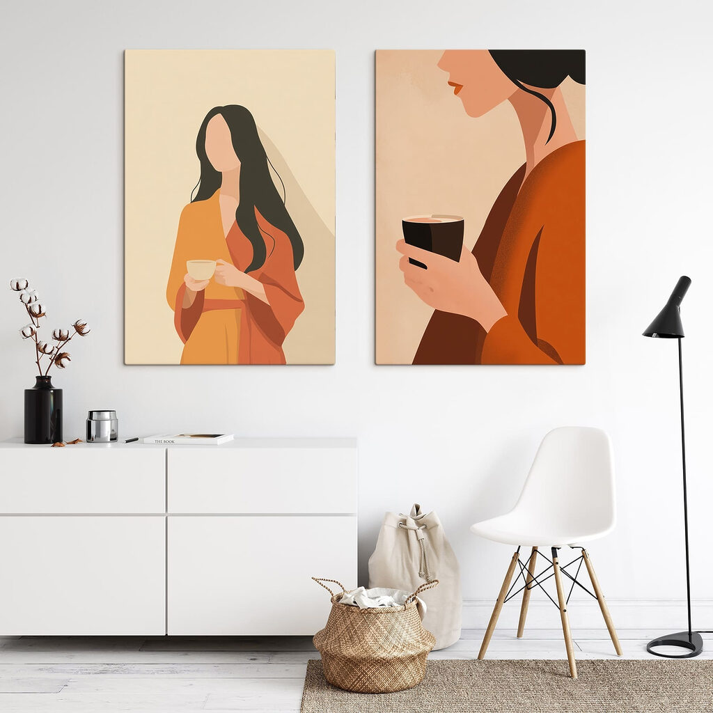 Duas mulheres com chávena — interior 2