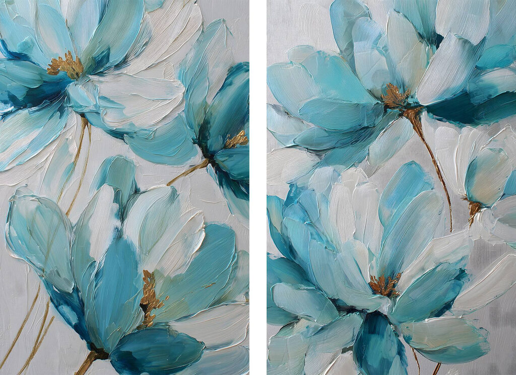 Flores em azul suave — design completo