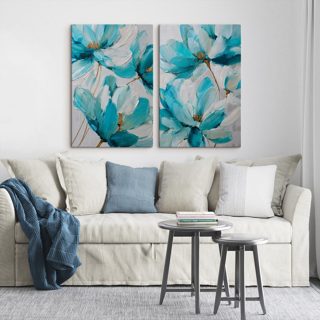 Flores em azul suave — interior 2
