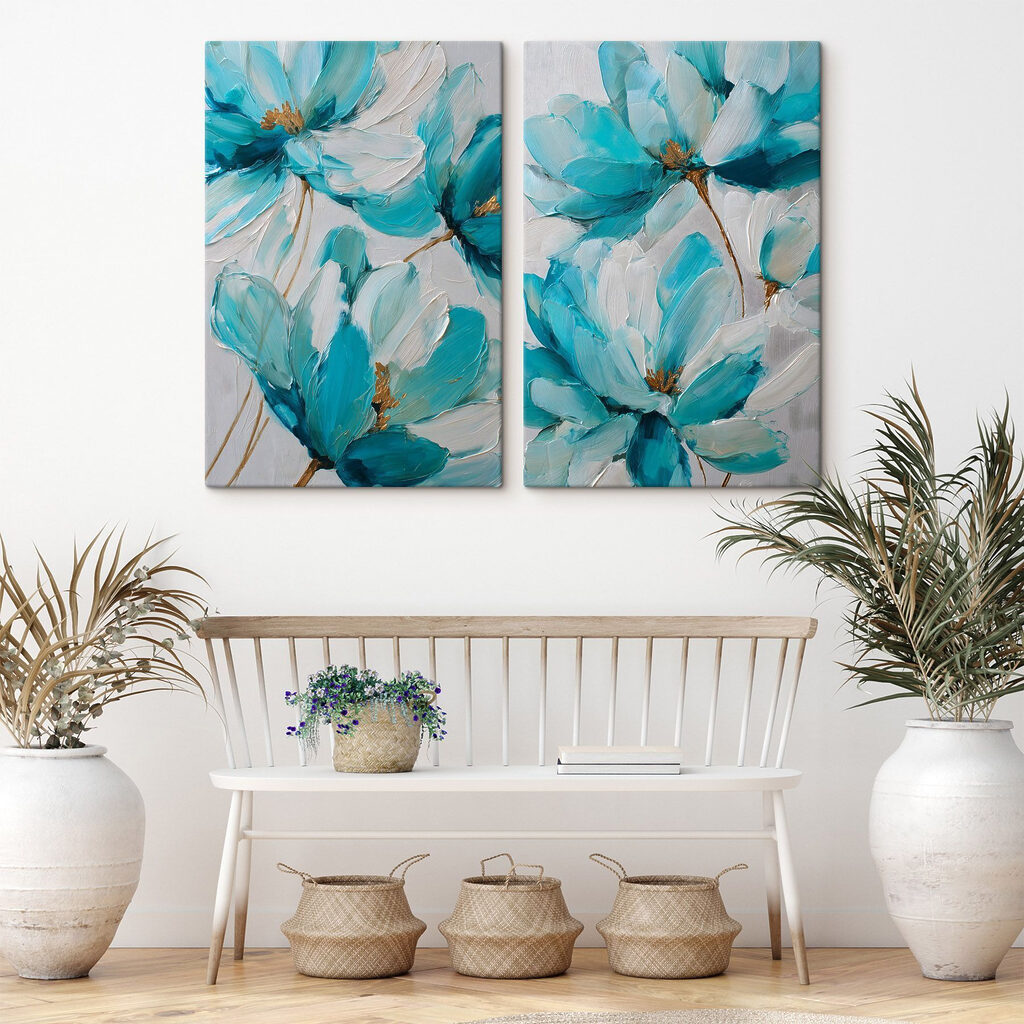 Flores em azul suave — interior 1