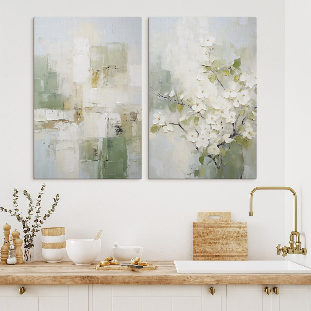 Flores brancas e verde — interior 2