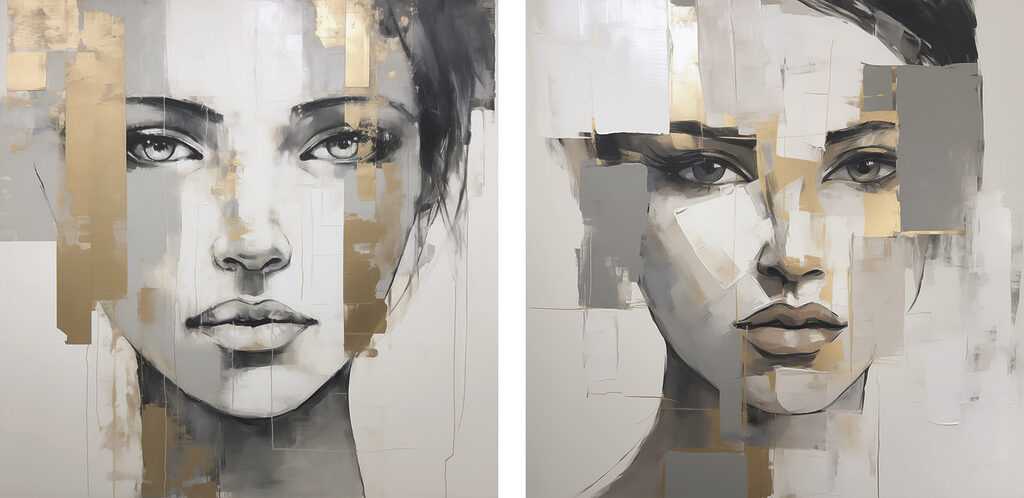 Dois olhares em fragmentos — design completo